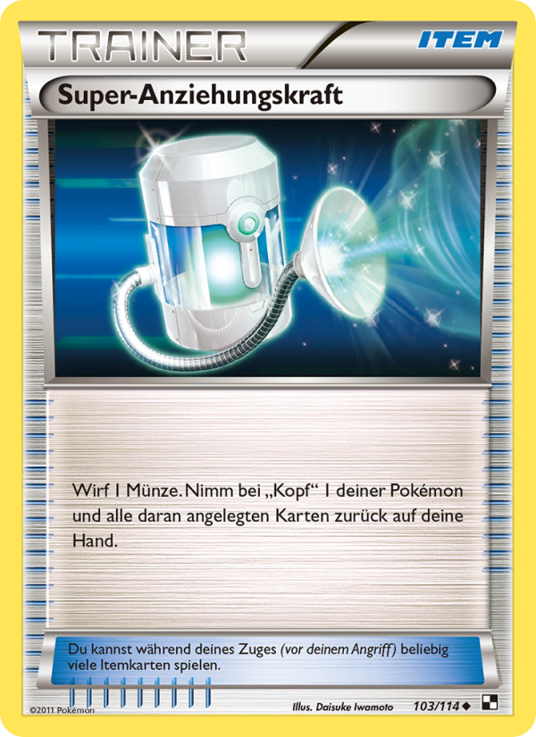 Super-Anziehungskraft 103 — Schwarz & Weiß (German Pokémon TCG card)
