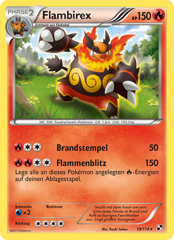 Flambirex 19 — Black & White (German Pokémon TCG card)