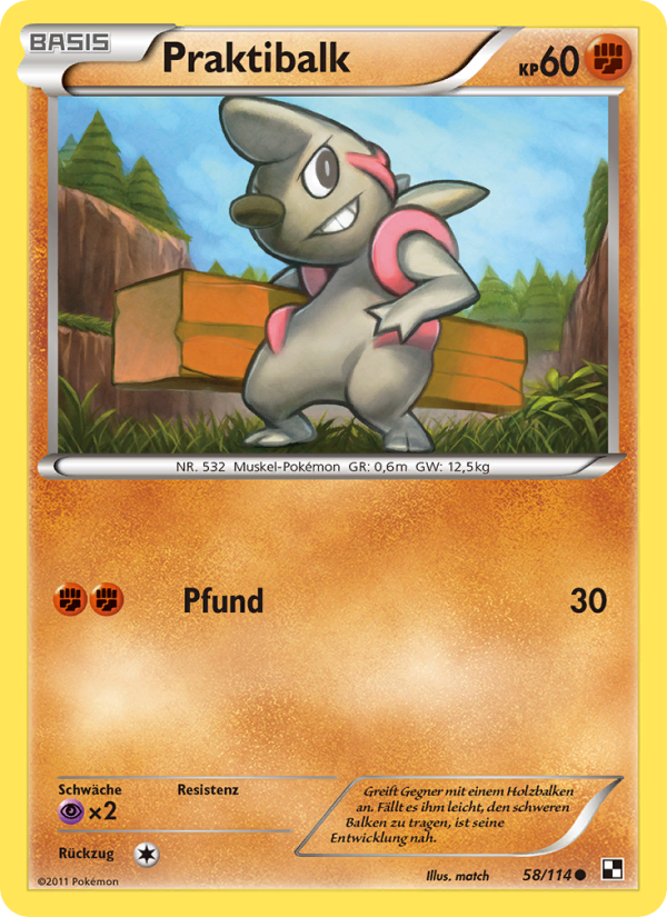 Praktibalk 58 — Black & White (German Pokémon TCG card)