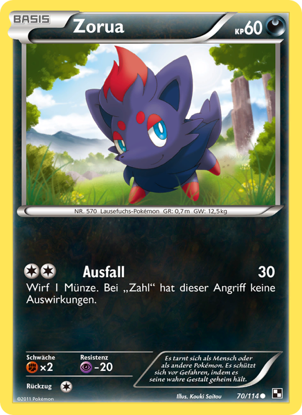 Zorua 70 — Black & White (German Pokémon TCG card)
