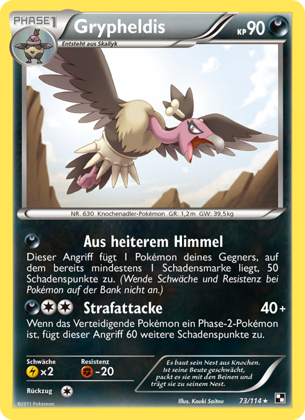 Grypheldis 73 — Black & White (German Pokémon TCG card)