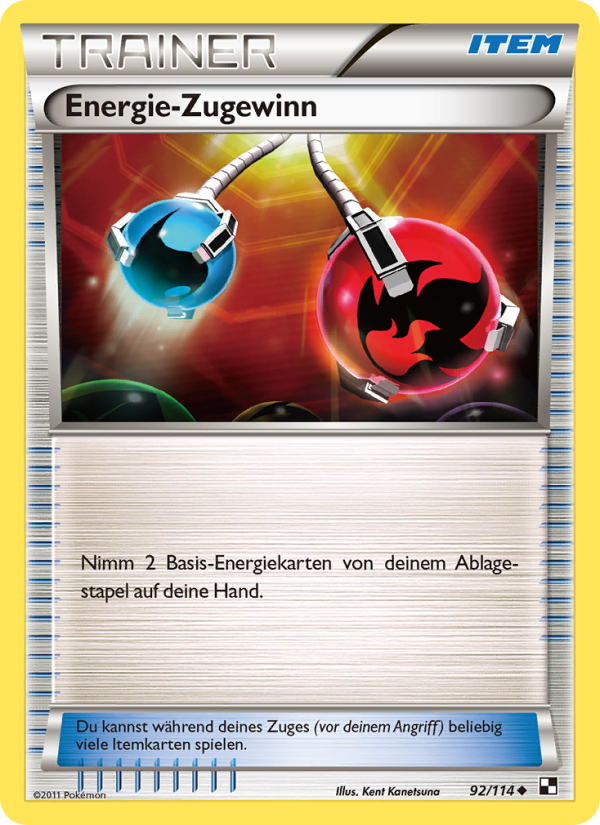 Energie-Rückgewinnung 92 — Schwarz & Weiß (German Pokémon TCG card)