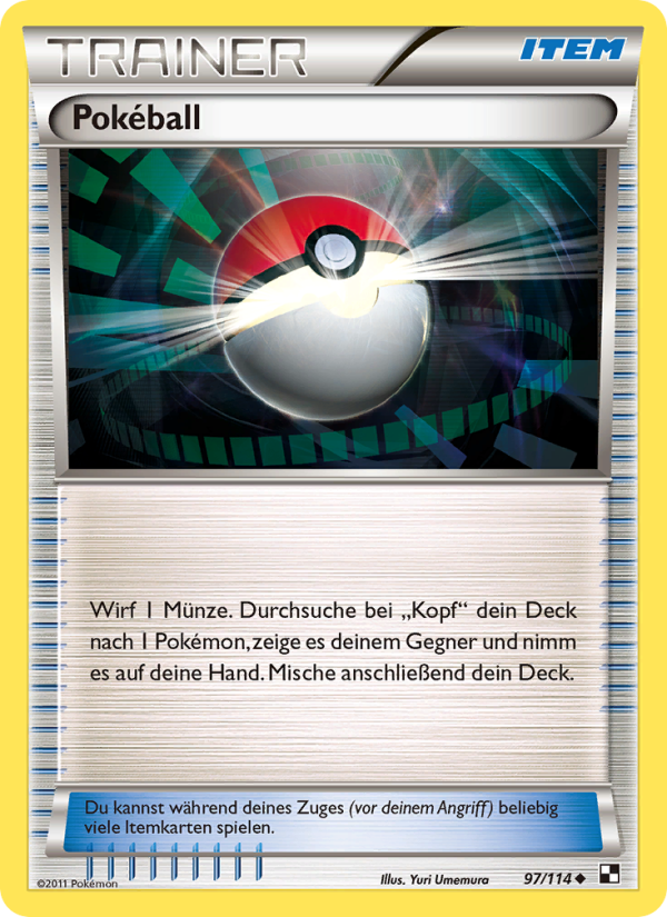 Pokéball 97 — Schwarz & Weiß (German Pokémon TCG card)