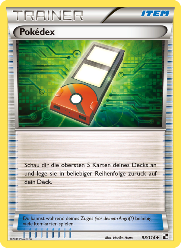 Pokédex 98 — Schwarz & Weiß (German Pokémon TCG card)