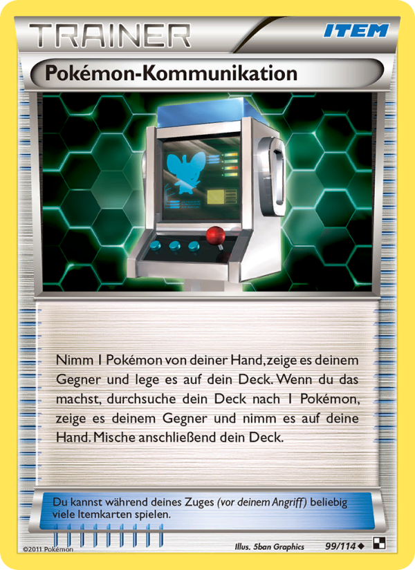 Pokémon-Kommunikation 99 — Schwarz & Weiß (German Pokémon TCG card)