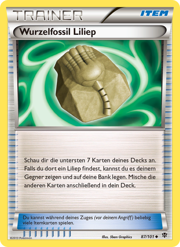 Wurzelfossil Liliep 87 — Plasma-Blaster (German Pokémon TCG card)