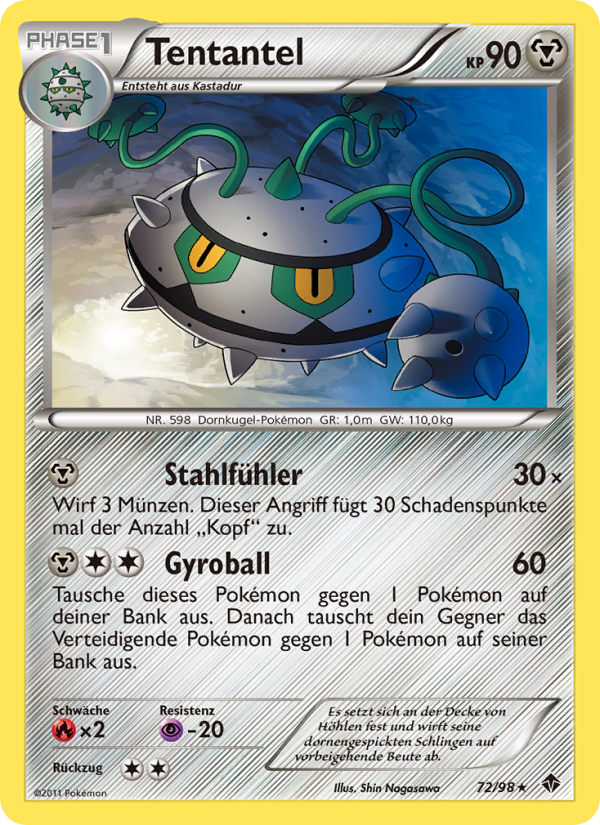 Tentantel 72 — Emerging Powers (German Pokémon TCG card)