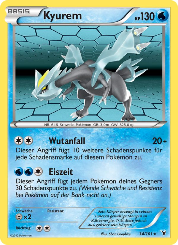 Kyurem 34 — Königliche Siege (German Pokémon TCG card)