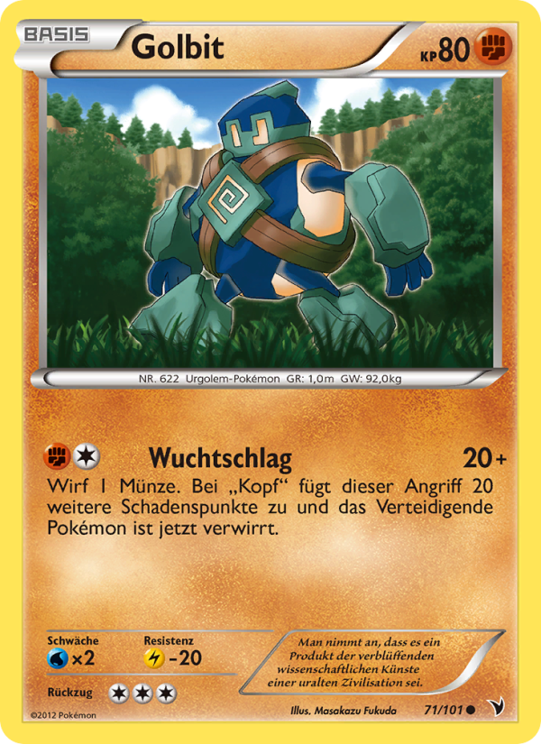 Golbit 71 — Königliche Siege (German Pokémon TCG card)