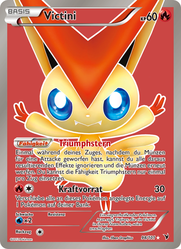Victini 98 — Königliche Siege (German Pokémon TCG card)