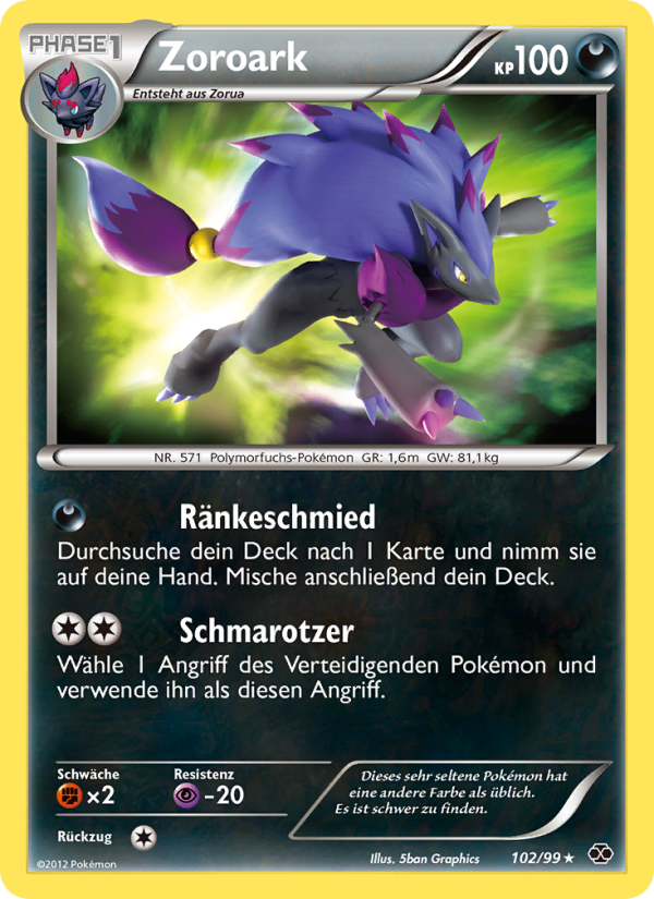 Zoroark 102 — Kommende Schicksale (German Pokémon TCG card)