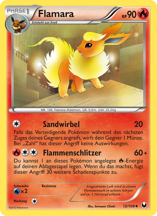 Flamara 12 — Erfoscher der Finsternis (German Pokémon TCG card)