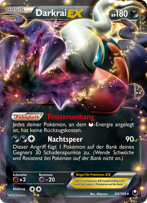 Darkrai-EX 63 — Erfoscher der Finsternis (German Pokémon TCG card)