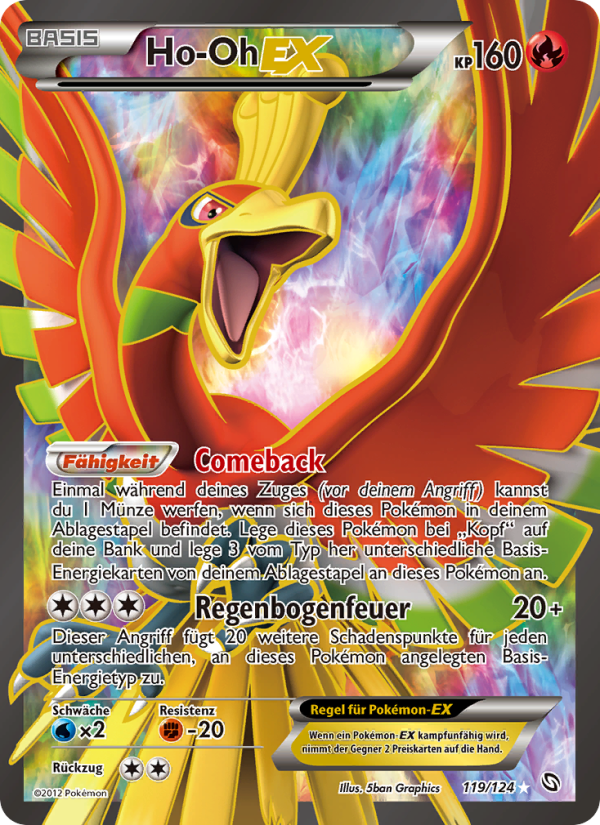 Ho-Oh-EX 119 — Hoheit der Drachen (German Pokémon TCG card)