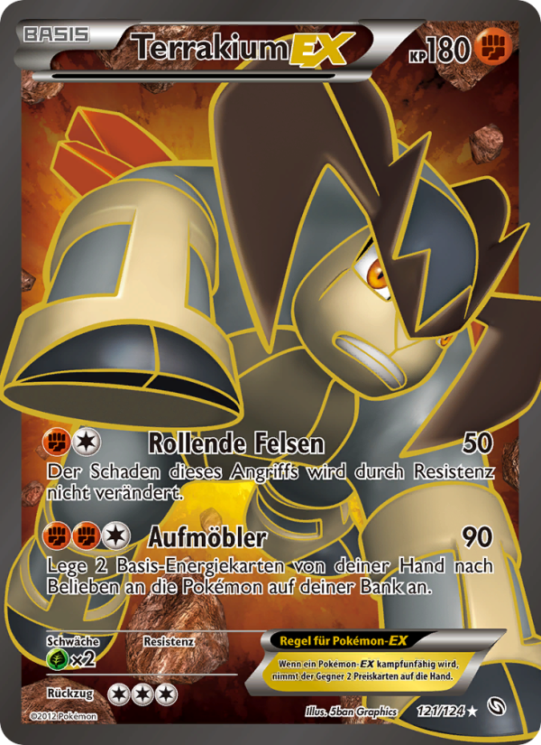 Terrakium-EX 121 — Hoheit der Drachen (German Pokémon TCG card)