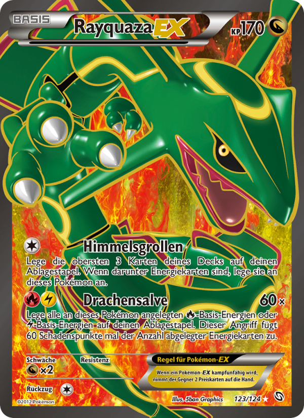 Rayquaza-EX 123 — Hoheit der Drachen (German Pokémon TCG card)
