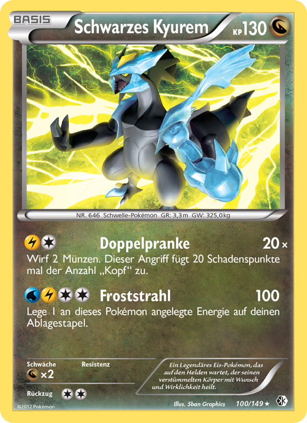 Schwarzes Kyurem 100 — Boundaries Crossed (German Pokémon TCG card)