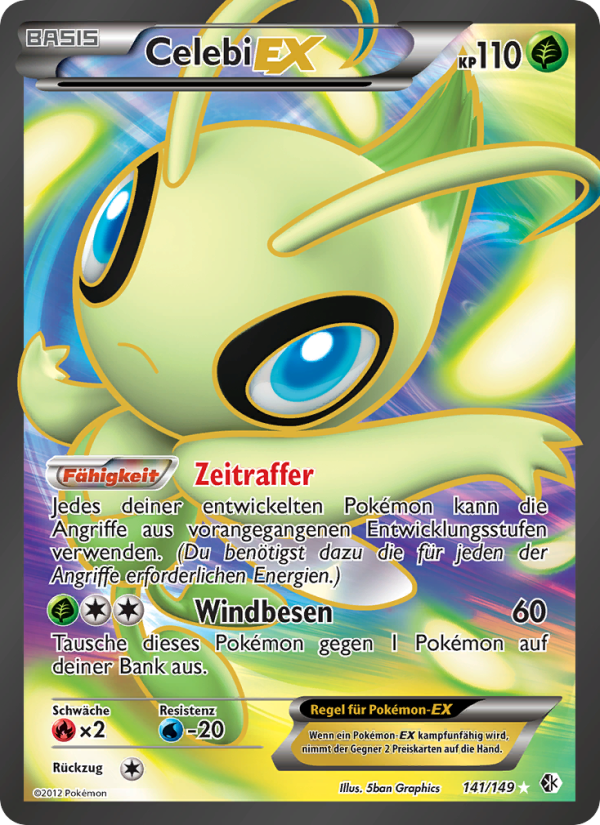 Celebi-EX 141 — Überschrittene Schwellen (German Pokémon TCG card)