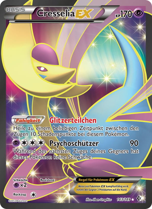 Cresselia-EX 143 — Überschrittene Schwellen (German Pokémon TCG card)