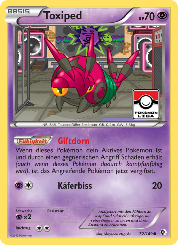 Toxiped 72 — Boundaries Crossed (German Pokémon TCG card)