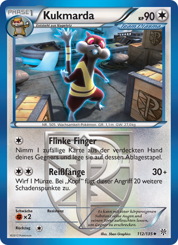 Kukmarda 112 — Plasma-Sturm (German Pokémon TCG card)