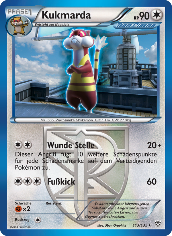 Kukmarda 113 — Plasma-Sturm (German Pokémon TCG card)