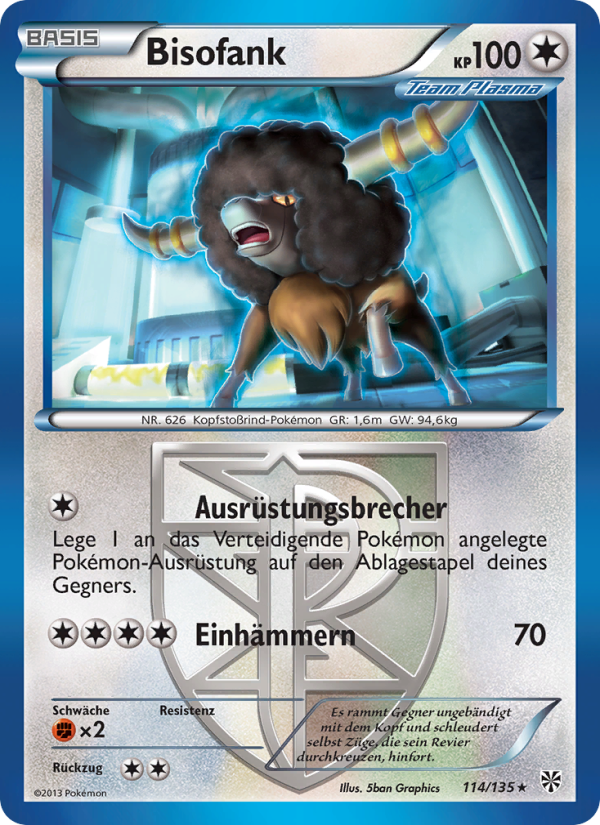 Bisofank 114 — Plasma-Sturm (German Pokémon TCG card)