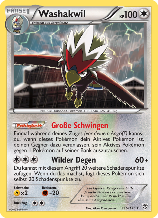 Washakwil 116 — Plasma-Sturm (German Pokémon TCG card)