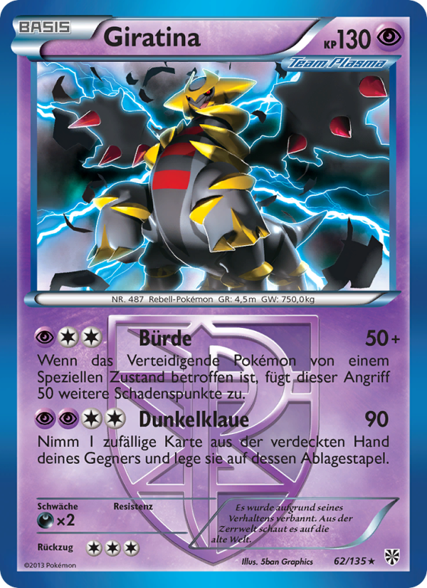 Giratina 62 — Plasma-Sturm (German Pokémon TCG card)