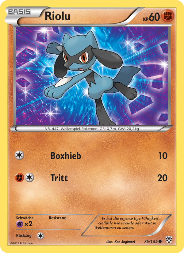 Riolu 75 — Plasma-Sturm (German Pokémon TCG card)
