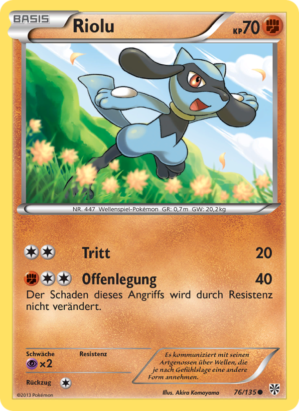 Riolu 76 — Plasma-Sturm (German Pokémon TCG card)