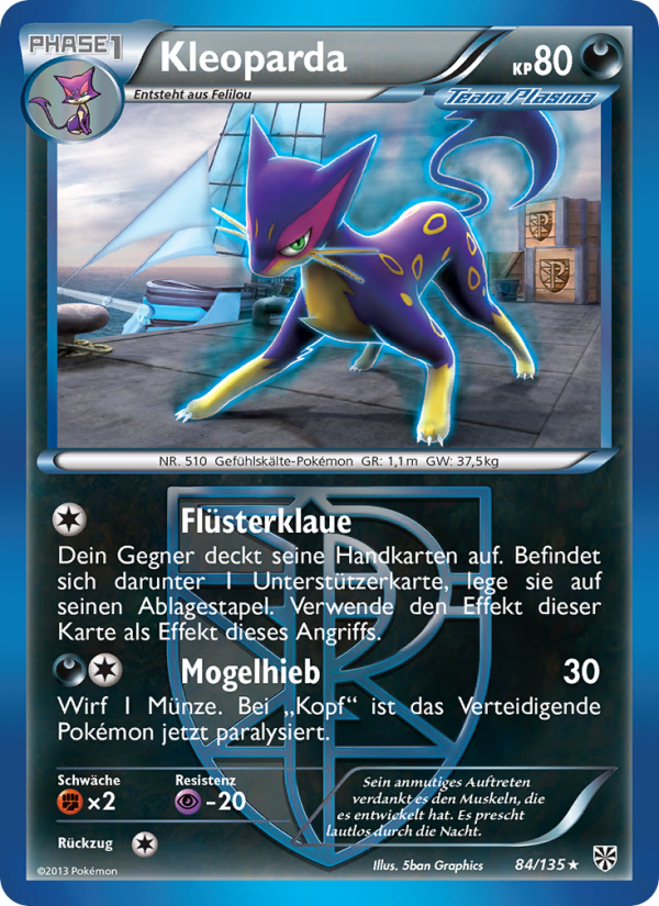 Kleoparda 84 — Plasma-Sturm (German Pokémon TCG card)