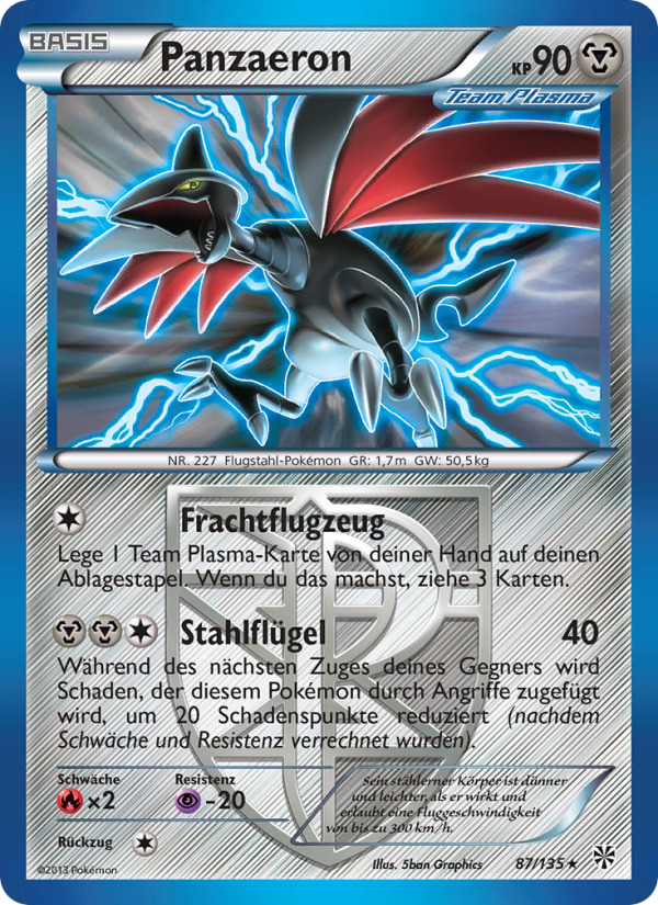 Panzaeron 87 — Plasma-Sturm (German Pokémon TCG card)