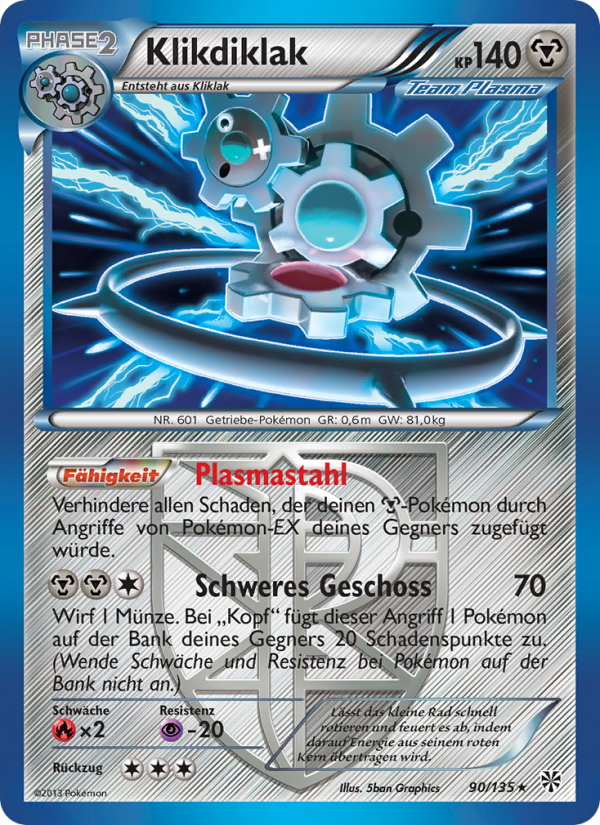 Klikdiklak 90 — Plasma-Sturm (German Pokémon TCG card)