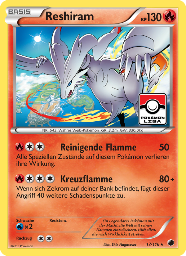 Reshiram 17 — Plasma Freeze (German Pokémon TCG card)