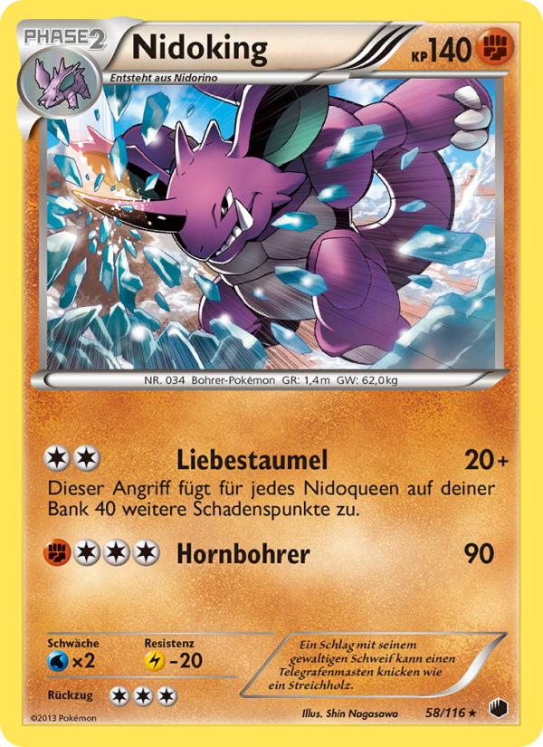 Nidoking 58 — Plasma Freeze (German Pokémon TCG card)