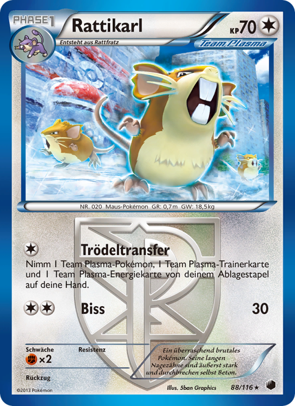 Rattikarl 88 — Plasma-Frost (German Pokémon TCG card)