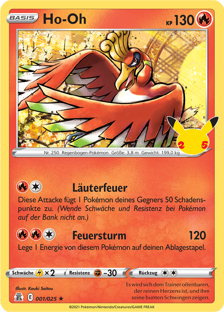 Ho-Oh 001/025 — Celebrations (German Pokémon TCG card)