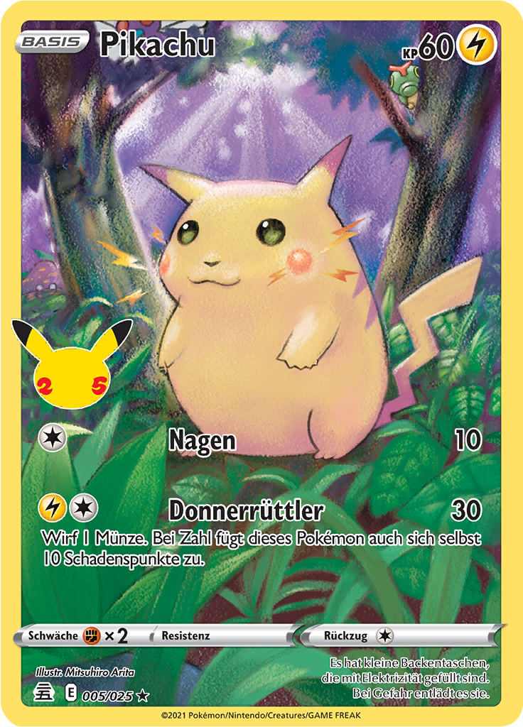 Pikachu 005/025 — Celebrations (German Pokémon TCG card)