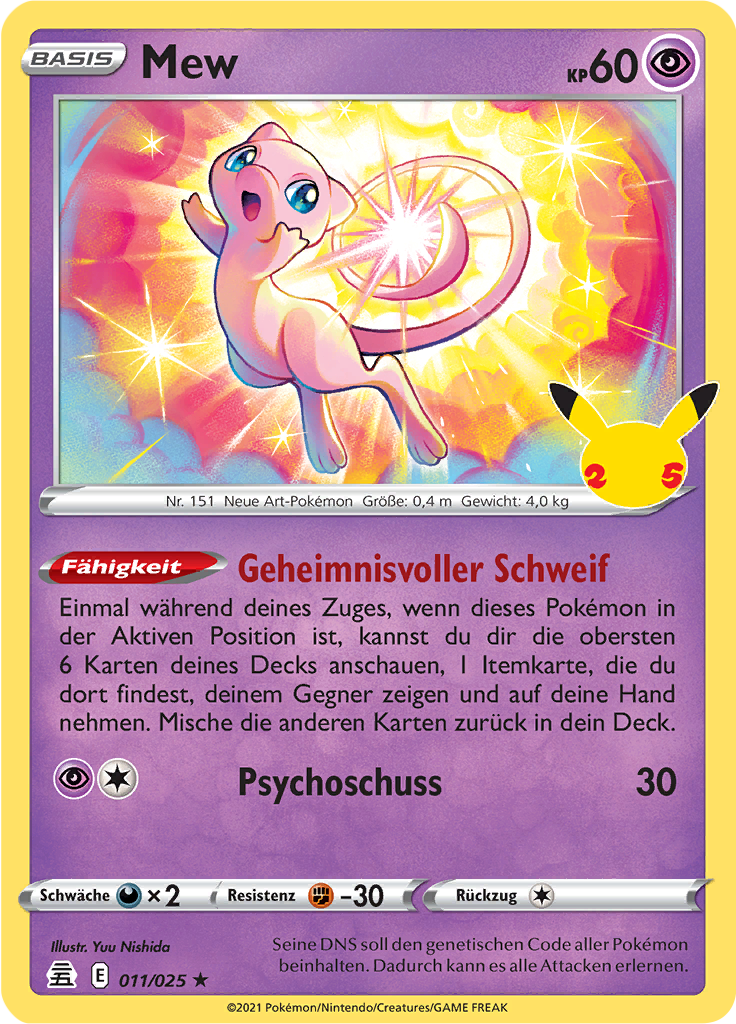 Mew 011/025 — Celebrations (German Pokémon TCG card)