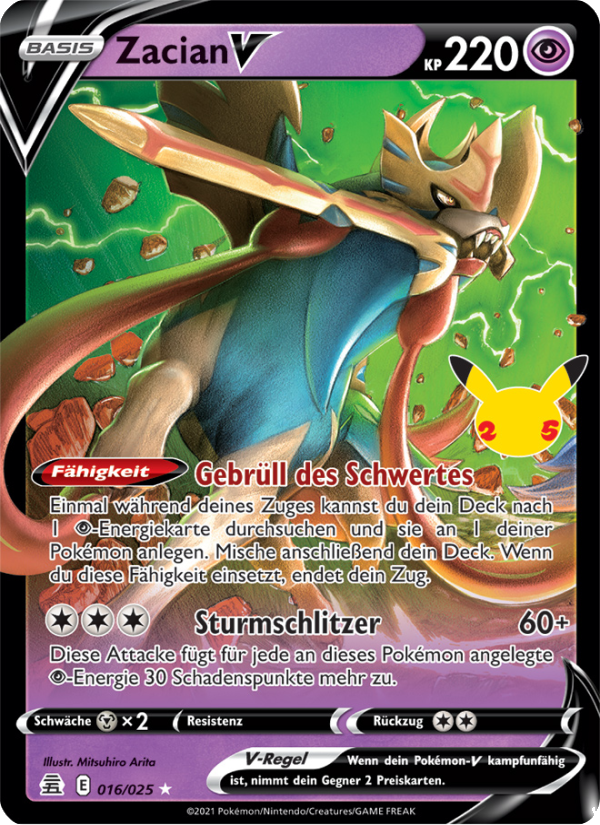 Zacian V 16 — Celebrations (German Pokémon TCG card)
