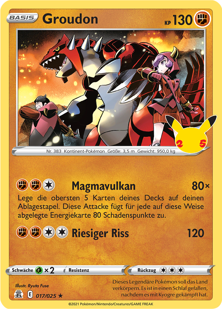 Groudon 017/025 — Celebrations (German Pokémon TCG card)