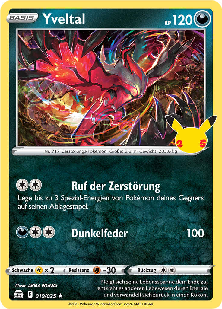 Yveltal 019/025 — Celebrations (German Pokémon TCG card)