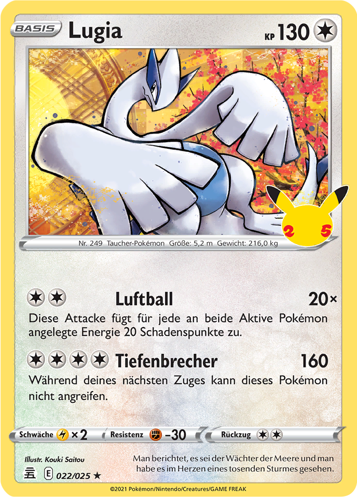 Lugia 022/025 — Celebrations (German Pokémon TCG card)