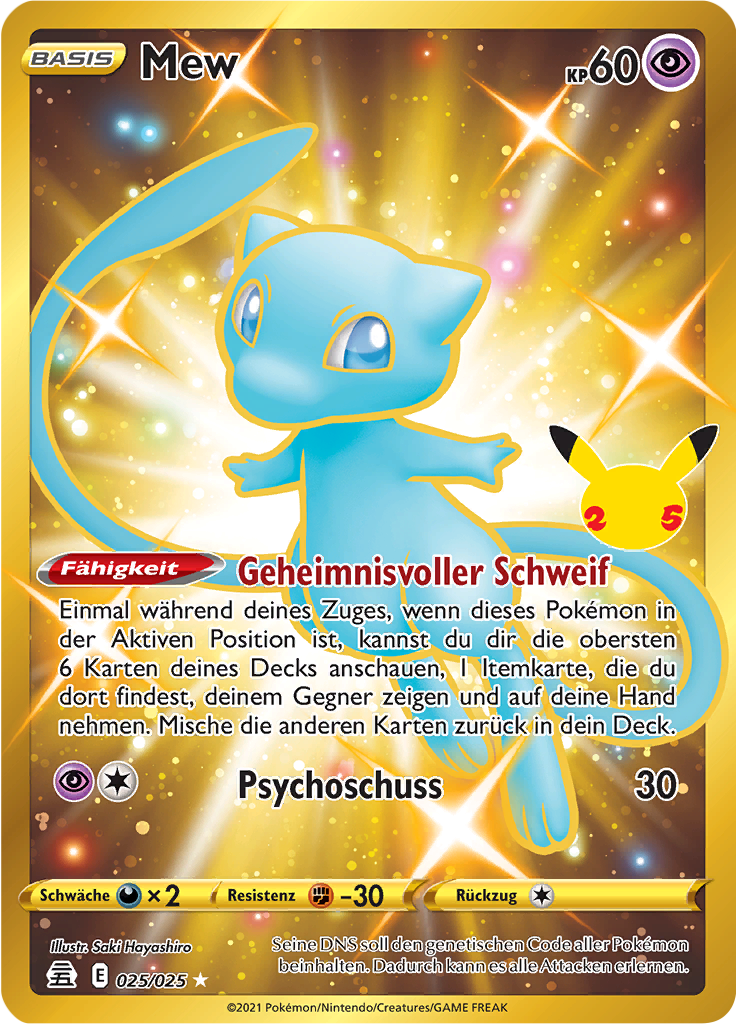 Mew 025/025 — Celebrations (German Pokémon TCG card)