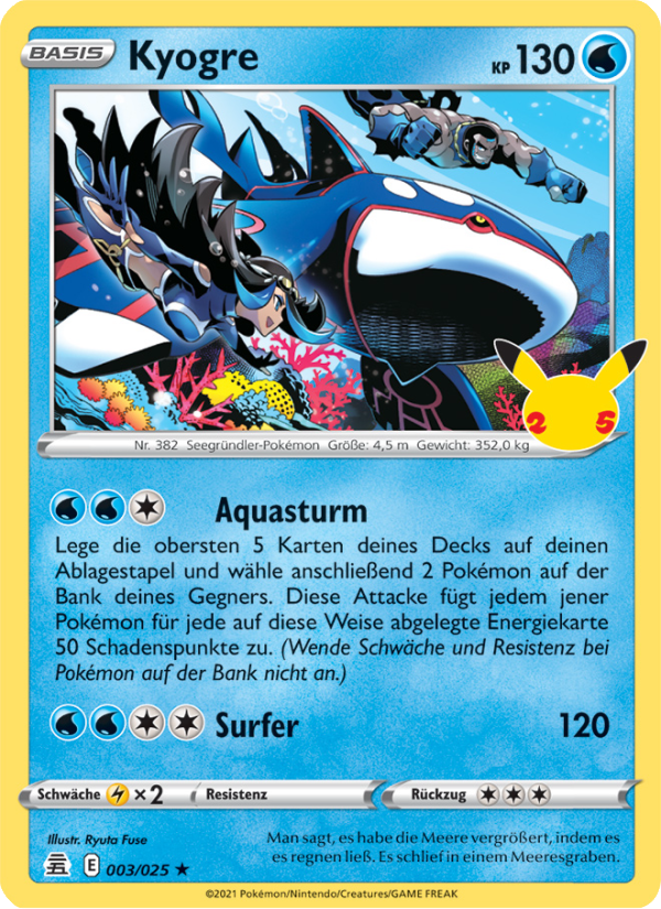 Kyogre 3 — Celebrations (German Pokémon TCG card)