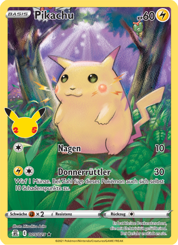 Pikachu 5 — Celebrations (German Pokémon TCG card)