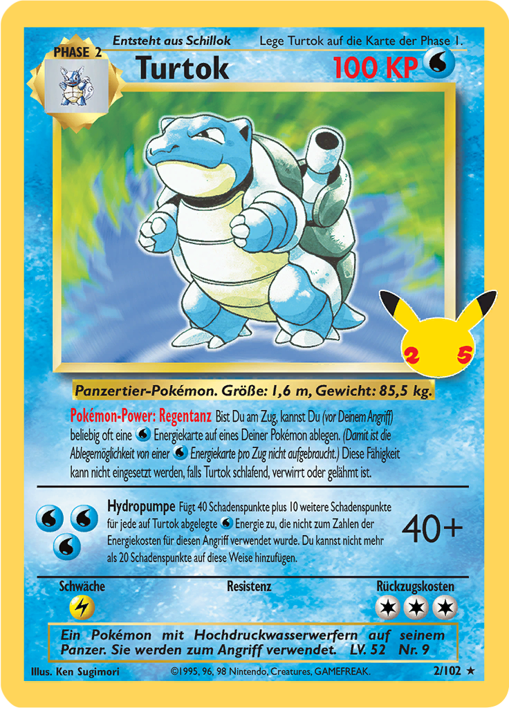 Turtok 2/102 — Celebrations (German Pokémon TCG card)