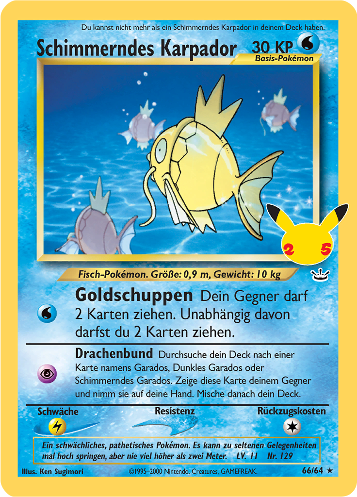 Schimmerndes Karpador 66/64 — Celebrations (German Pokémon TCG card)