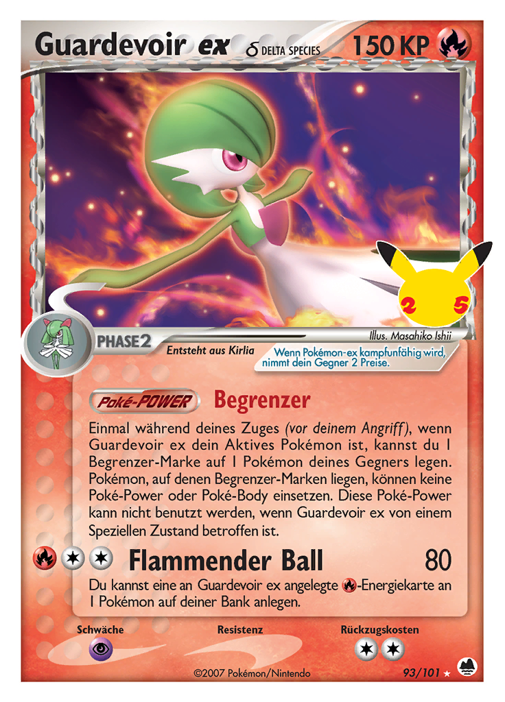 Gardevoir ex 93/101 — Celebrations (German Pokémon TCG card)